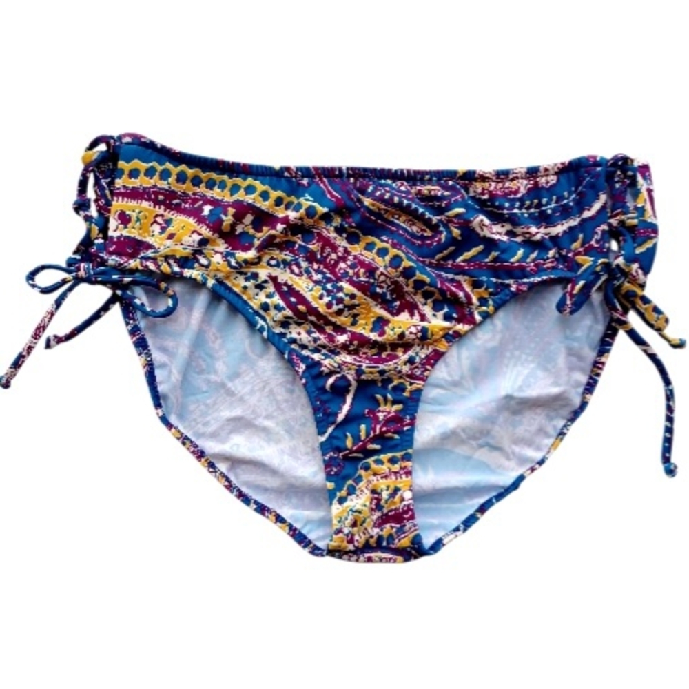 VENUS Lattice Side Gypsy Paisley Bikini Bottom with Side Ties, Size 14